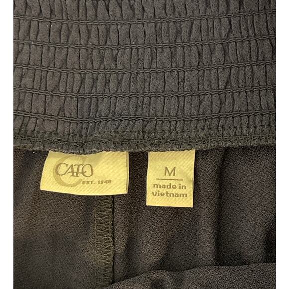 CATO Navy Blue Cropped Wide Waist Band Wide Leg Pants Size M - Picture 3 of 9